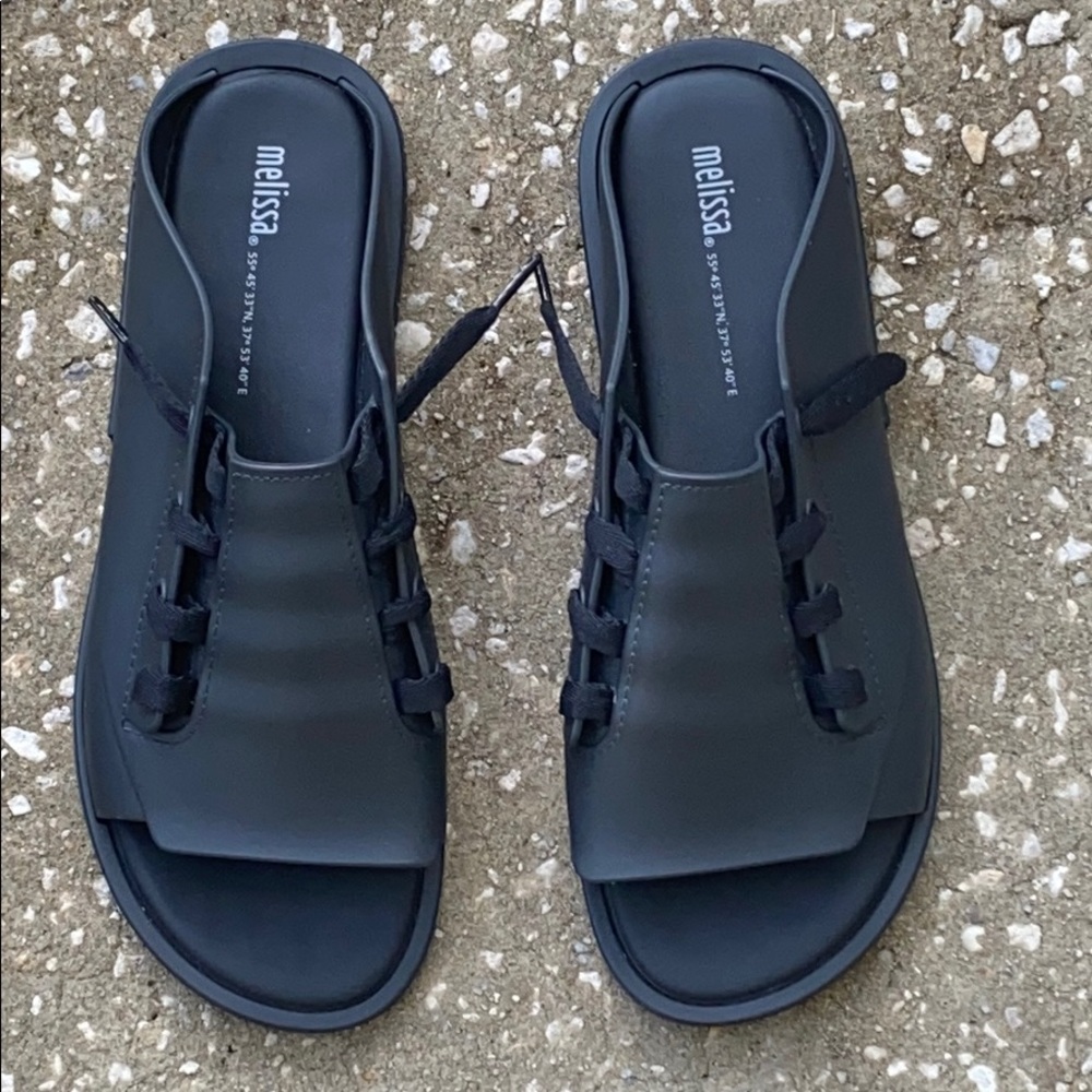 Melissa Black Matte sandals size 11